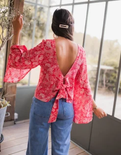 Chemisiers & Blouses-EASY-CLOTHES Blouse Hopi CREATION - rougeEasy Clothes Rouge