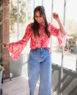 Chemisiers & Blouses-EASY-CLOTHES Blouse Hopi CREATION - rougeEasy Clothes Rouge