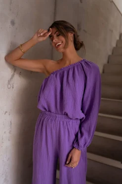 Chemisiers & Blouses-EASY-CLOTHES Blouse Hortense - mauveEasy Clothes Mauve       