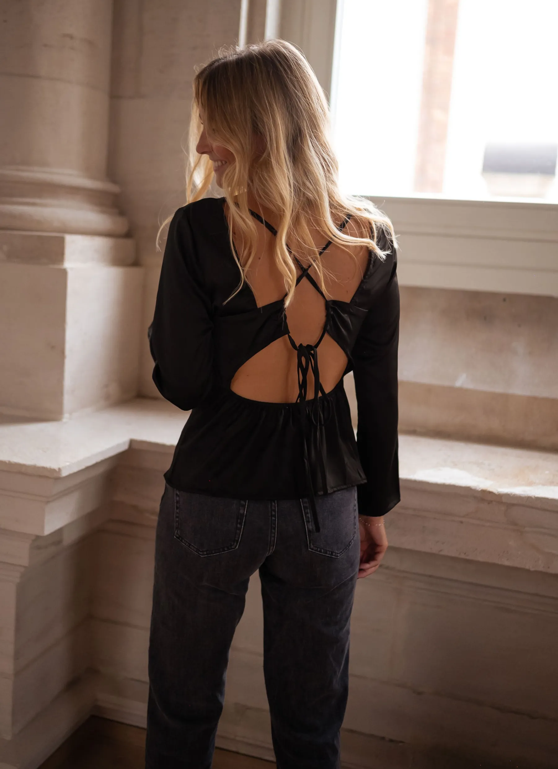Chemisiers & Blouses-EASY-CLOTHES Blouse Joma - noireEasy Clothes Noire
