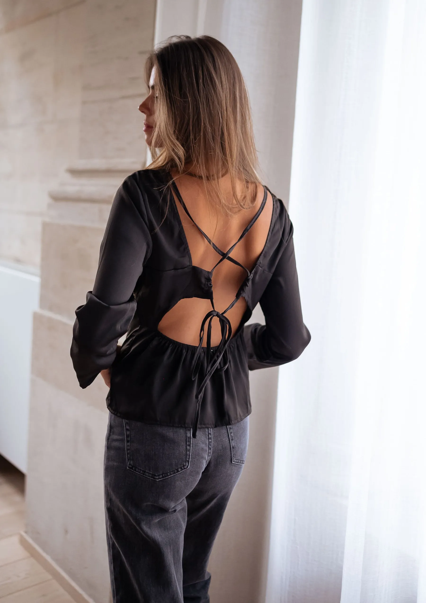 Chemisiers & Blouses-EASY-CLOTHES Blouse Joma - noireEasy Clothes Noire