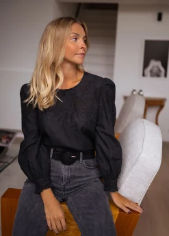 Chemisiers & Blouses-EASY-CLOTHES Blouse Jone - noireEasy Clothes Noire       