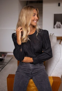 Chemisiers & Blouses-EASY-CLOTHES Blouse Jone - noireEasy Clothes Noire       