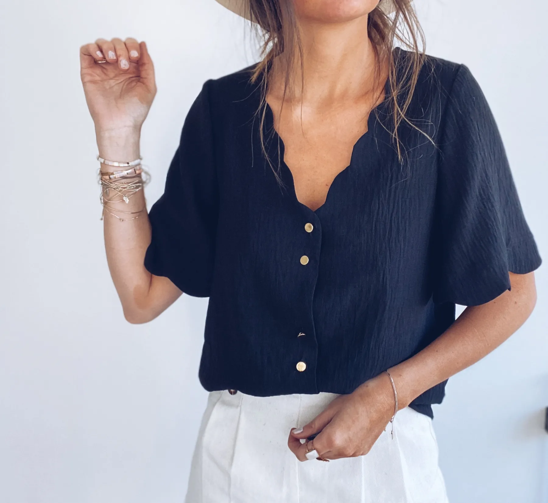 Chemisiers & Blouses-EASY-CLOTHES Blouse Kathy - noireEasy Clothes Noire