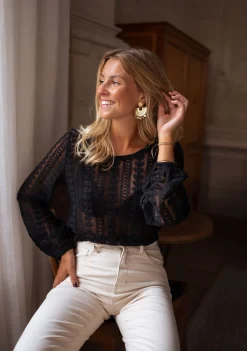 Chemisiers & Blouses-EASY-CLOTHES Blouse Laslo - noireEasy Clothes Noire