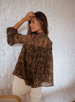 Chemisiers & Blouses-EASY-CLOTHES Blouse Luzy - à fleursEasy Clothes À fleurs       