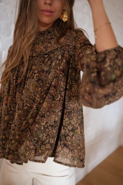 Chemisiers & Blouses-EASY-CLOTHES Blouse Luzy - à fleursEasy Clothes À fleurs