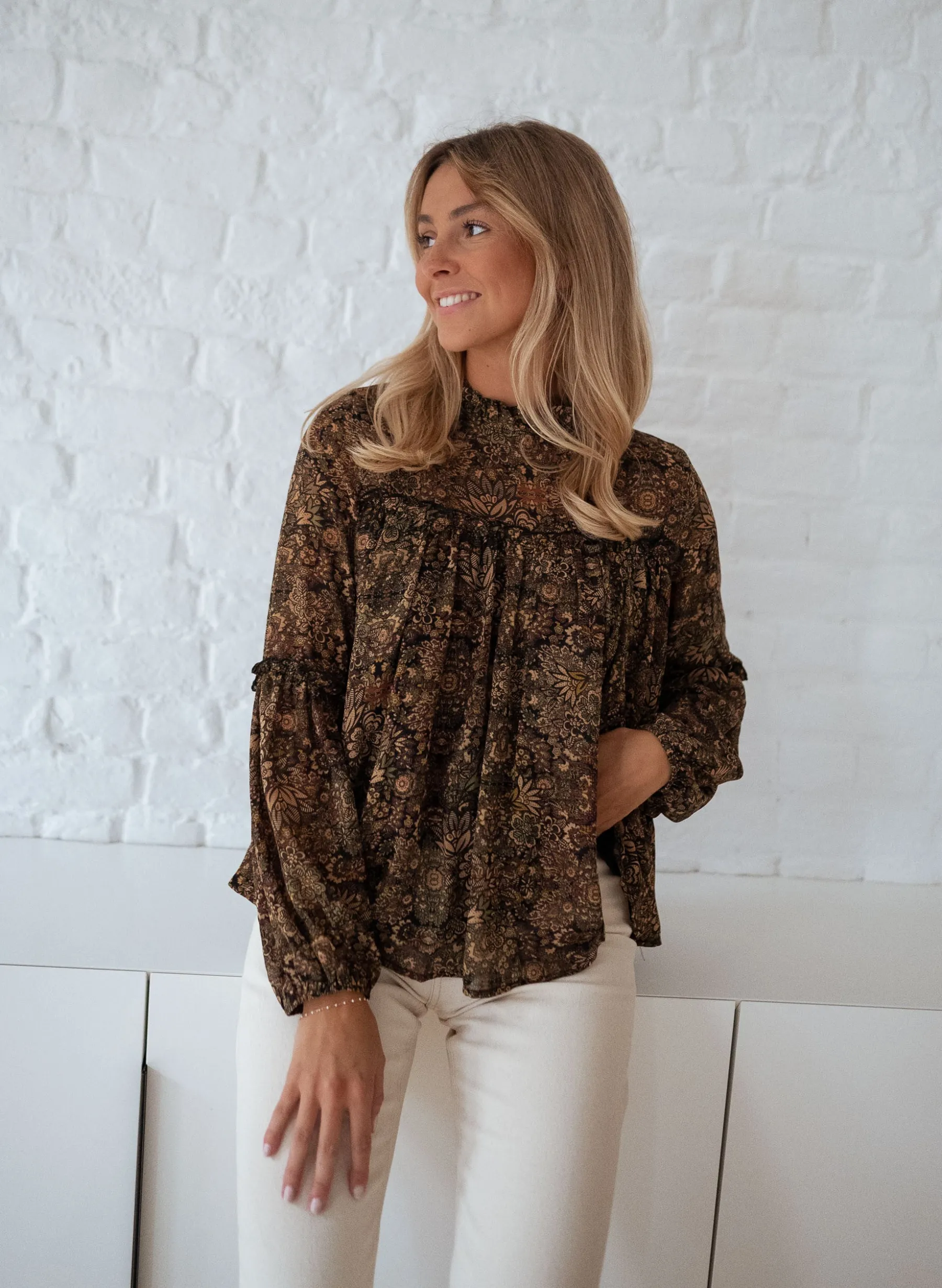 Chemisiers & Blouses-EASY-CLOTHES Blouse Luzy - à fleursEasy Clothes À fleurs