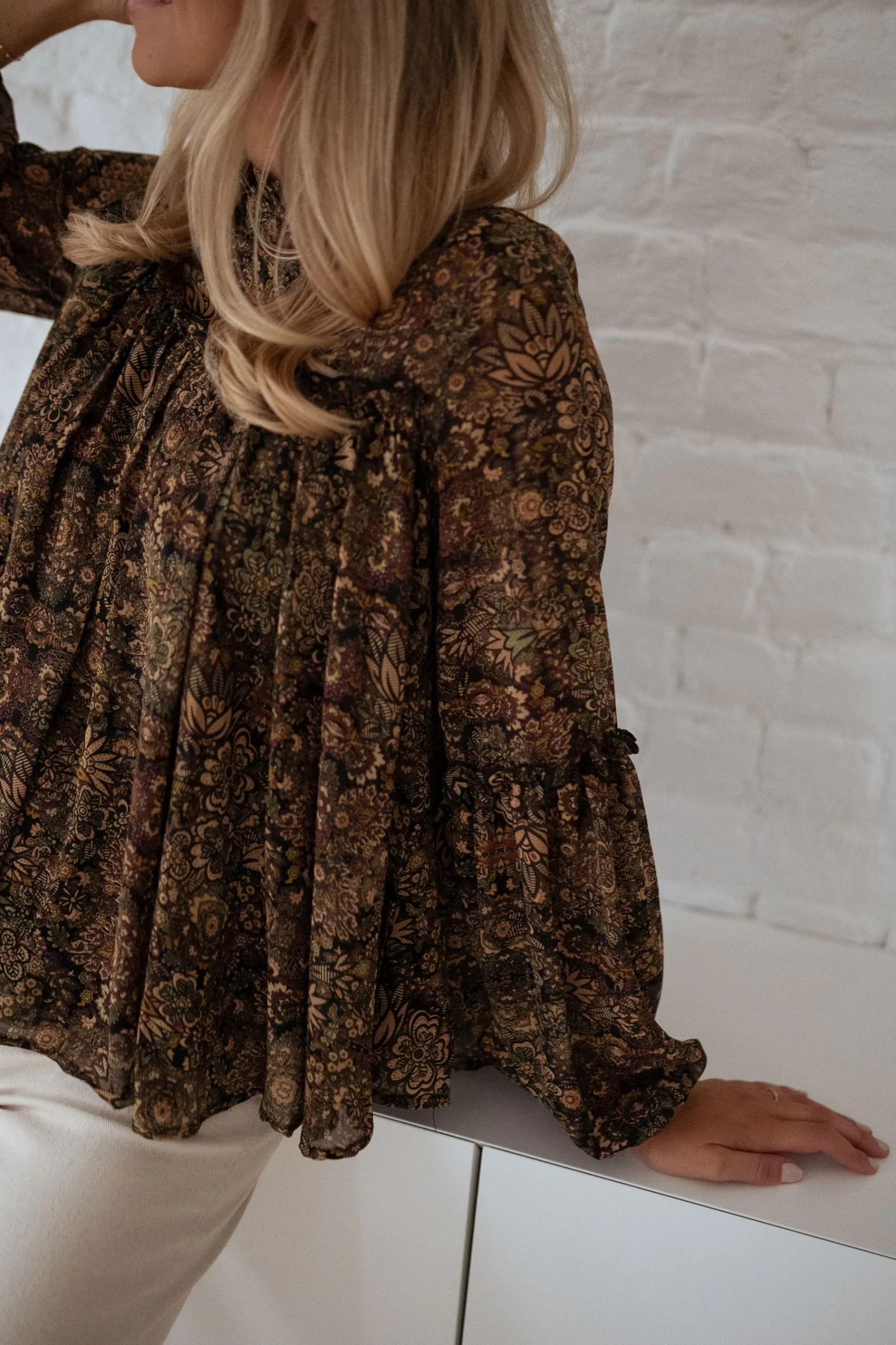 Chemisiers & Blouses-EASY-CLOTHES Blouse Luzy - à fleursEasy Clothes À fleurs