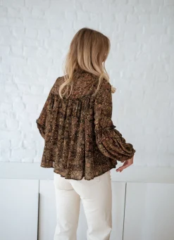 Chemisiers & Blouses-EASY-CLOTHES Blouse Luzy - à fleursEasy Clothes À fleurs