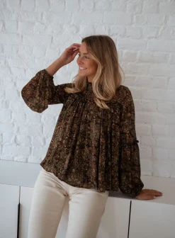Chemisiers & Blouses-EASY-CLOTHES Blouse Luzy - à fleursEasy Clothes À fleurs