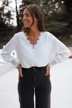 Chemisiers & Blouses-EASY-CLOTHES Blouse Marka - écrueEasy Clothes Écrue