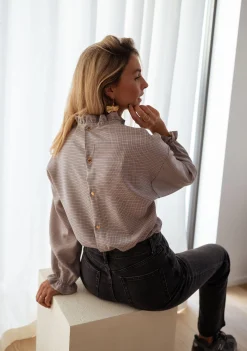Chemisiers & Blouses-EASY-CLOTHES Blouse Maryse - à carreauxEasy Clothes À carreaux