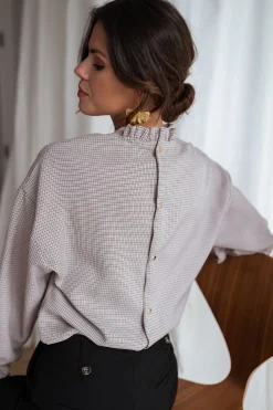 Chemisiers & Blouses-EASY-CLOTHES Blouse Maryse - à carreauxEasy Clothes À carreaux