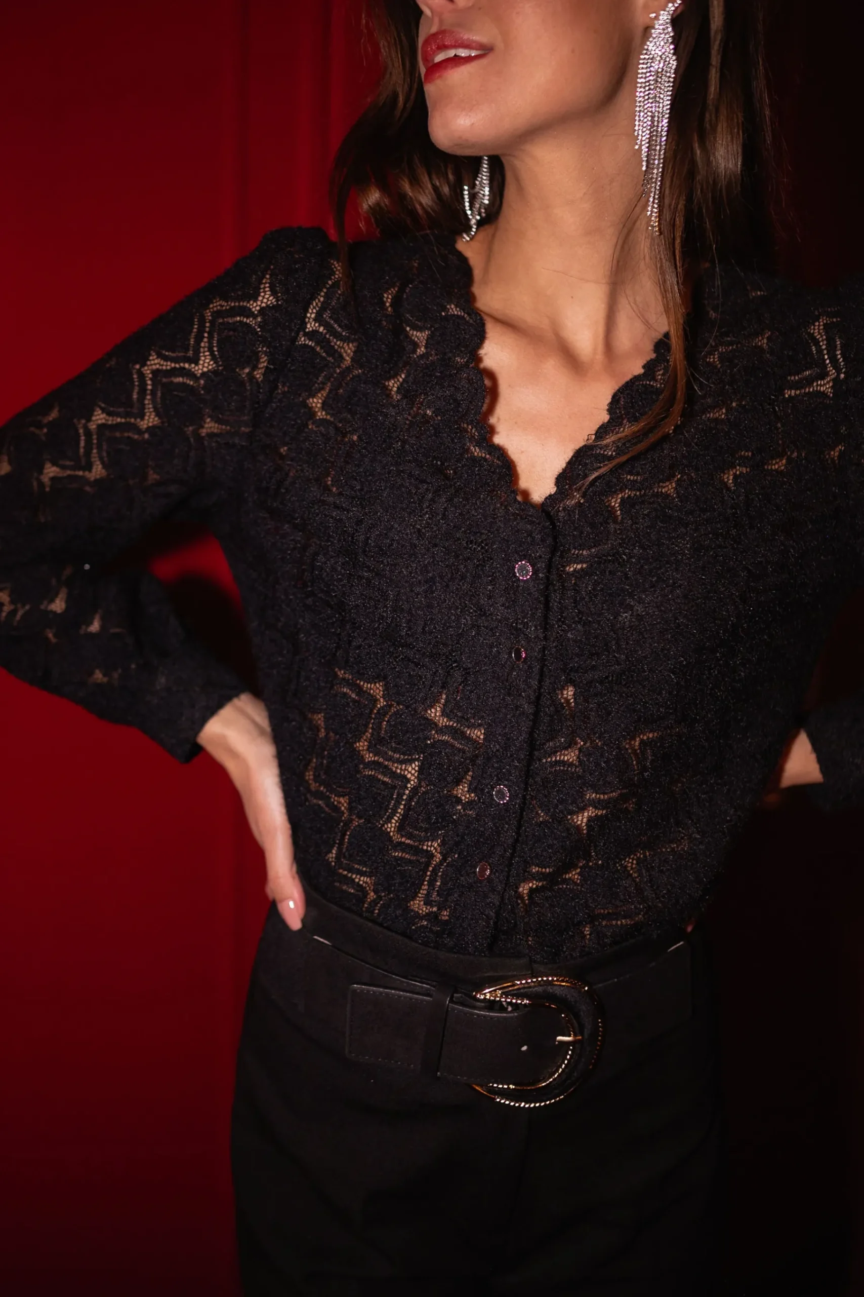 Chemisiers & Blouses-EASY-CLOTHES Blouse Morgane - noireEasy Clothes Noire