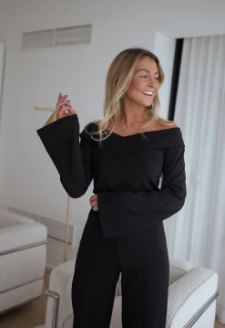 Chemisiers & Blouses-EASY-CLOTHES Blouse Nikie CREATION - noireEasy Clothes Noire