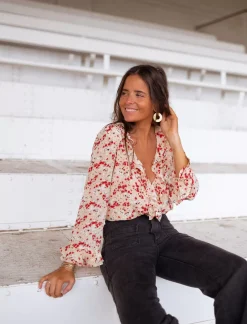 Chemisiers & Blouses-EASY-CLOTHES Blouse Olympe - à fleursEasy Clothes À fleurs       