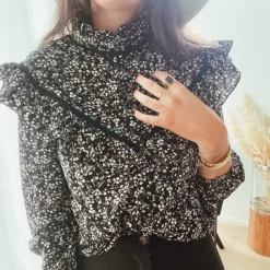 Chemisiers & Blouses-EASY-CLOTHES Blouse Ophé - noireEasy Clothes Noire