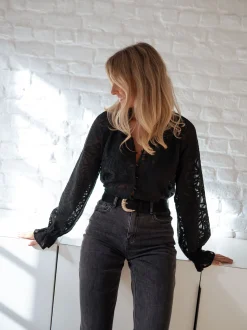 Chemisiers & Blouses-EASY-CLOTHES Blouse Salima - noireEasy Clothes Noire