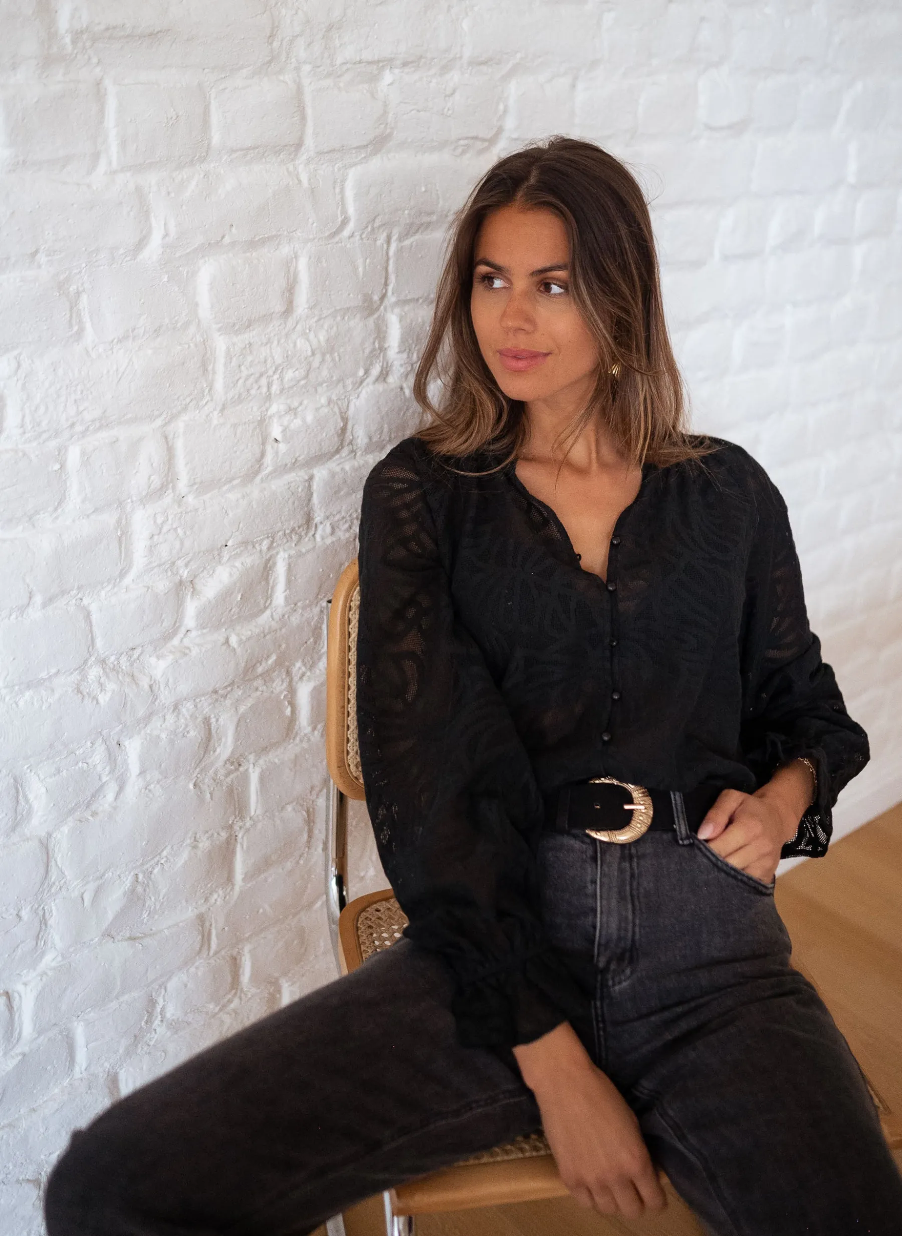 Chemisiers & Blouses-EASY-CLOTHES Blouse Salima - noireEasy Clothes Noire