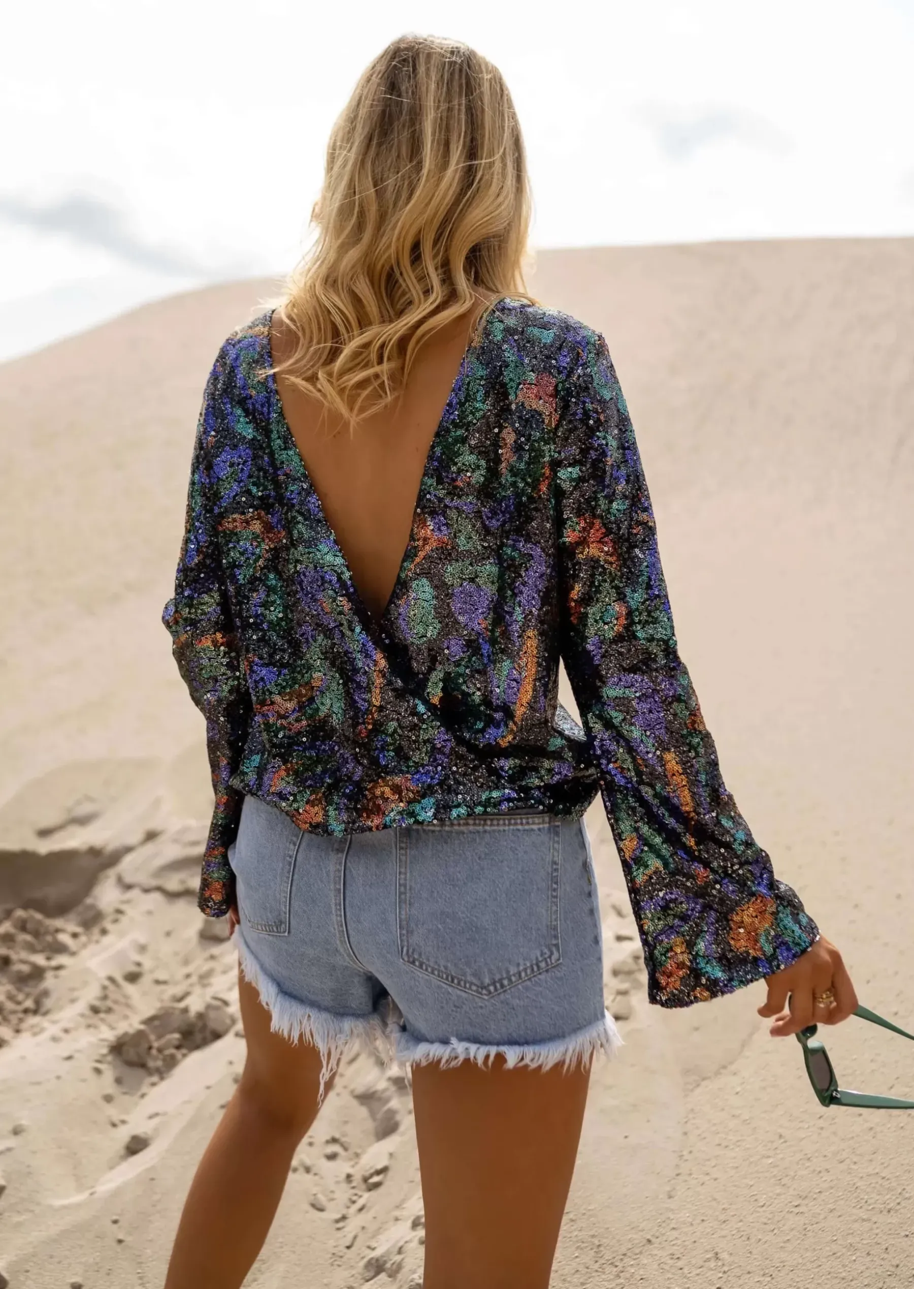Chemisiers & Blouses-EASY-CLOTHES Blouse Selma - Paillettes de Couleurs - Création Easy Clothes À paillettes de couleurs