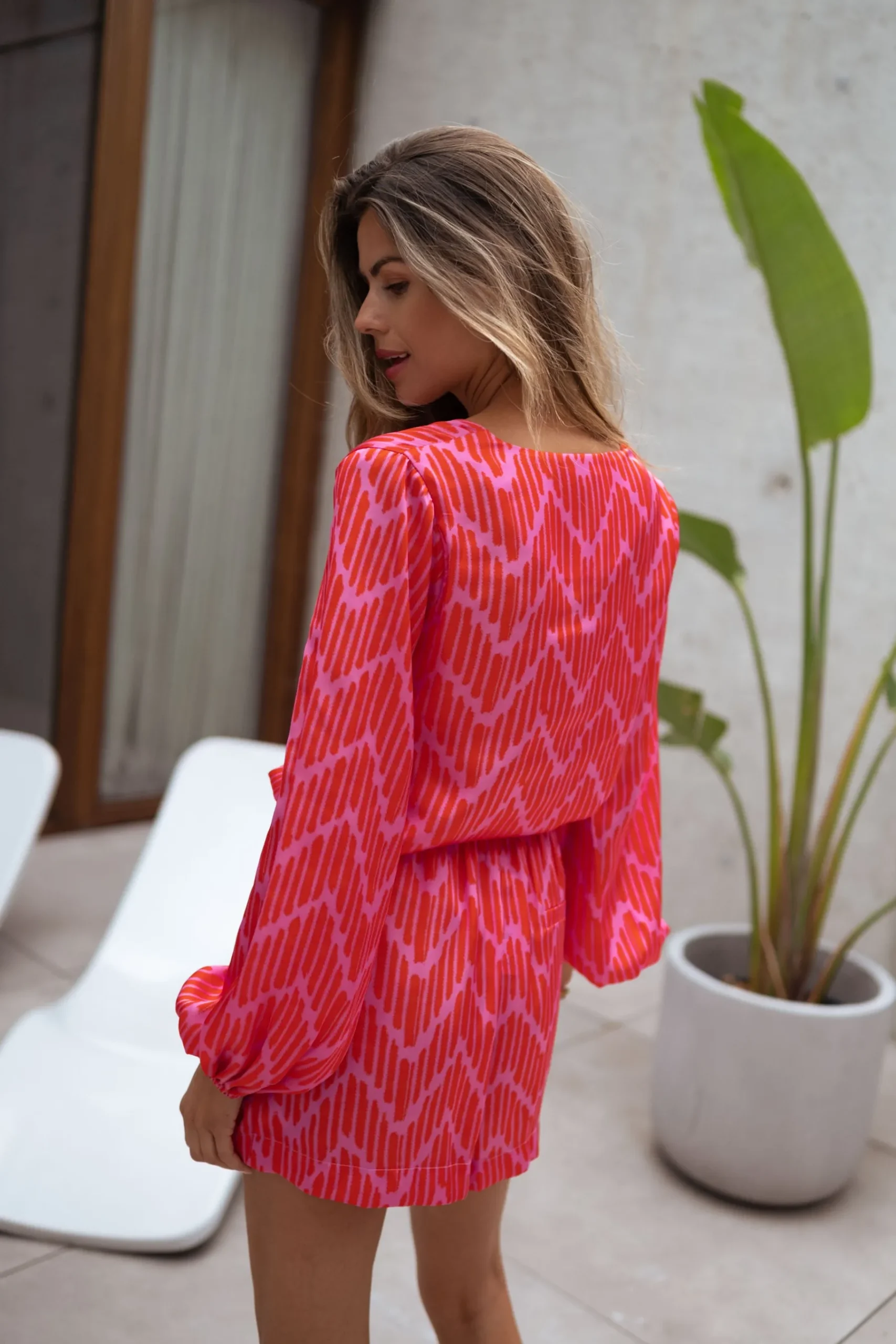 Chemisiers & Blouses-EASY-CLOTHES Blouse Suzy CREATION - rouge et mauveEasy Clothes Rouge et mauve
