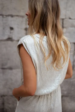 Chemisiers & Blouses-EASY-CLOTHES Blouse Thelma - argentéeEasy Clothes Argentée       