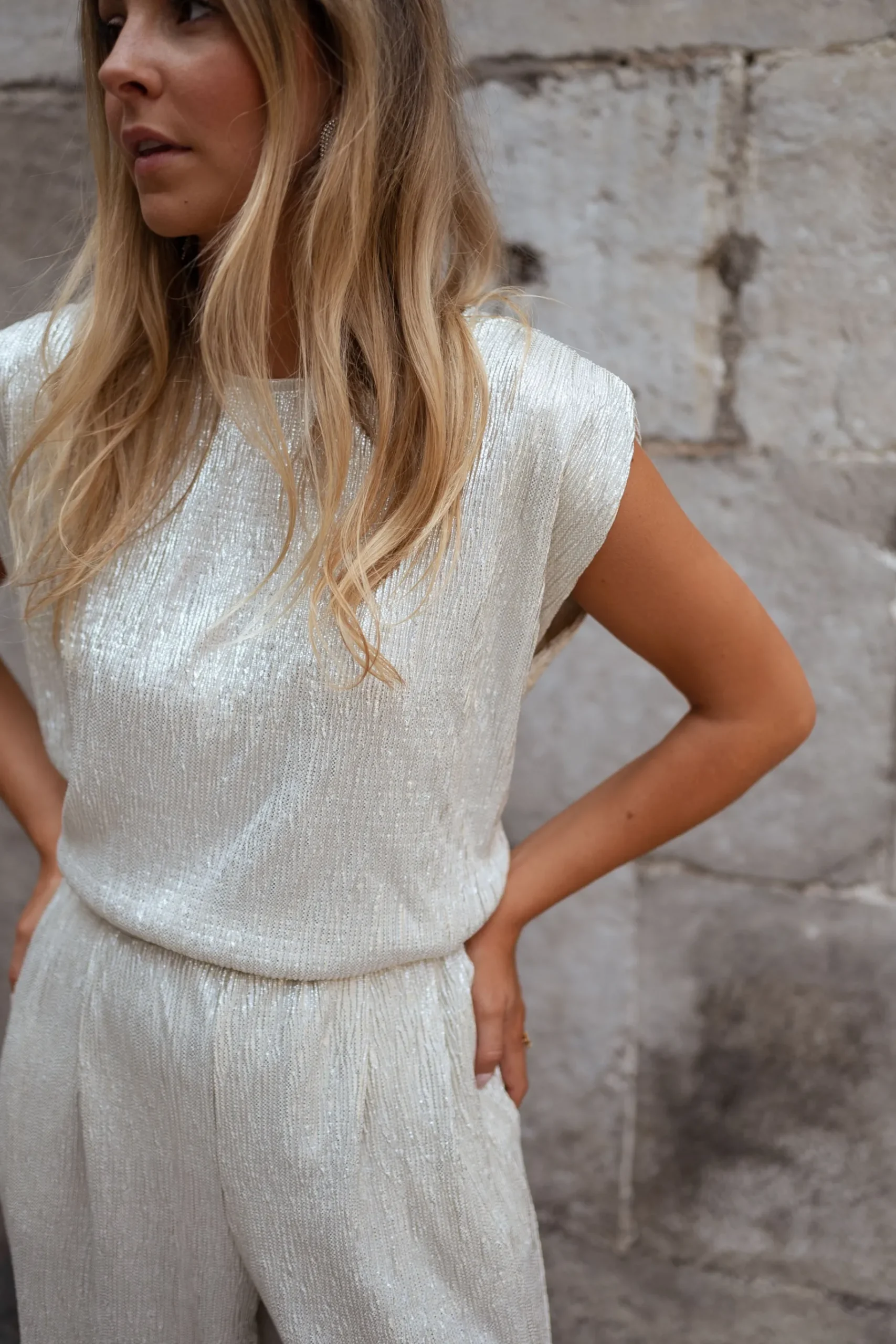 Chemisiers & Blouses-EASY-CLOTHES Blouse Thelma - argentéeEasy Clothes Argentée