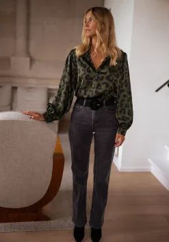 Chemisiers & Blouses-EASY-CLOTHES Blouse Triade - léopard kakiEasy Clothes Léopard kaki