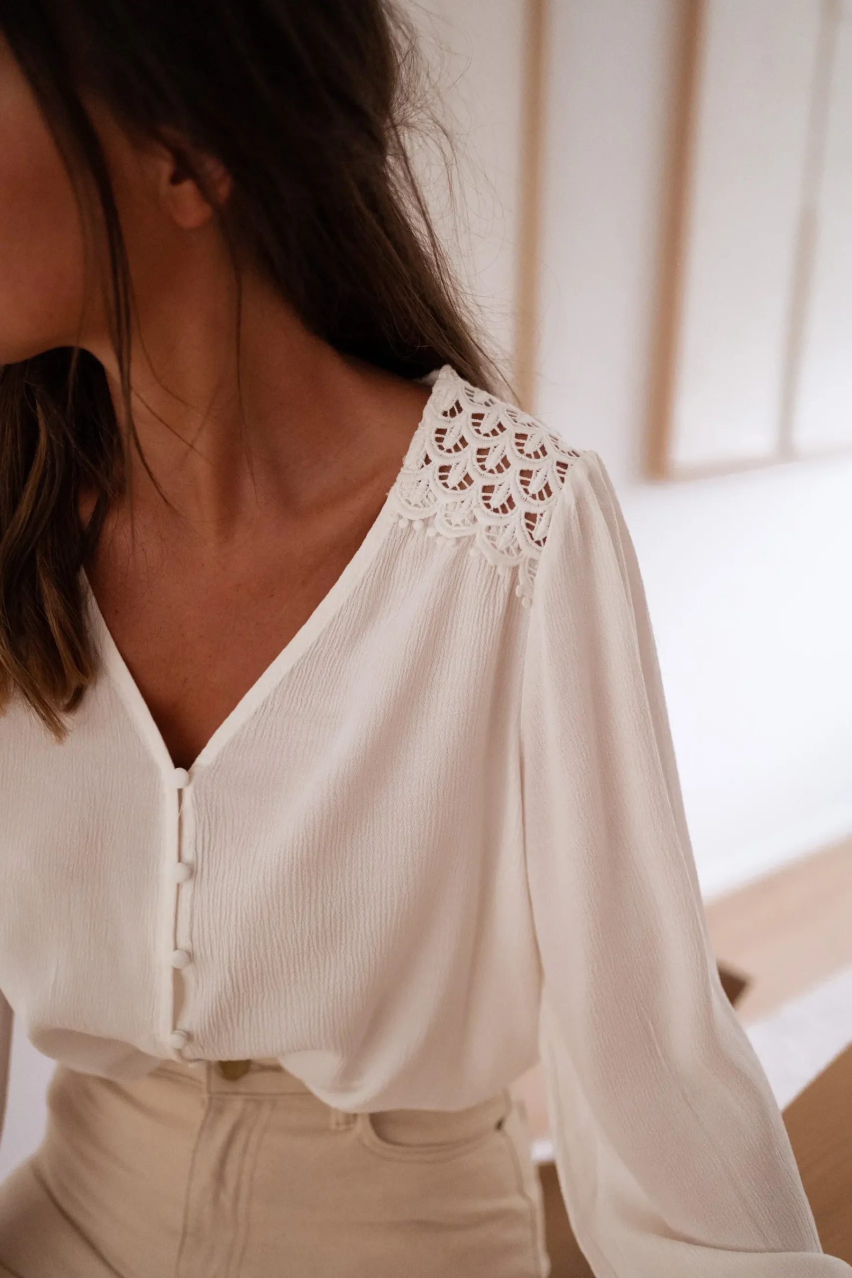 Chemisiers & Blouses-EASY-CLOTHES Blouse Yena - blancheEasy Clothes Blanche