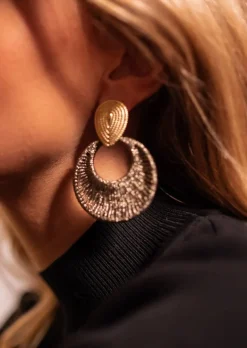 Boucles d'oreilles-EASY-CLOTHES Boucles d'Oreilles - Louba - Dorées & NoiresEasy Clothes Dorées et noires