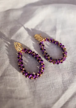 Boucles d'oreilles-EASY-CLOTHES Boucles d’Oreilles - Moreno - Perles MauvesEasy Clothes Mauves       