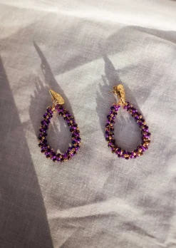 Boucles d'oreilles-EASY-CLOTHES Boucles d’Oreilles - Moreno - Perles MauvesEasy Clothes Mauves       