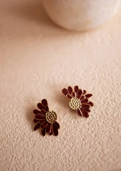 Boucles d'oreilles-EASY-CLOTHES Boucles d’Oreilles - Nalie - Dorées & BordeauxEasy Clothes Dorées       