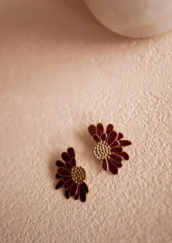 Boucles d'oreilles-EASY-CLOTHES Boucles d’Oreilles - Nalie - Dorées & BordeauxEasy Clothes Dorées       