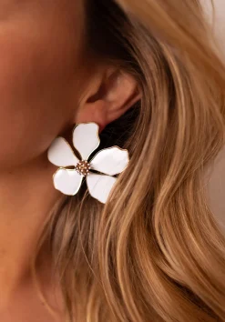 Boucles d'oreilles-EASY-CLOTHES Boucles d’Oreilles - Tyana - Fleurs BordeauxEasy Clothes Dorées       