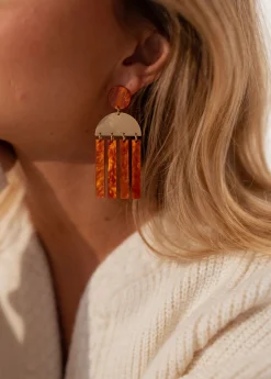 Boucles d'oreilles-EASY-CLOTHES Boucles d’oreilles Bonko - dorées et briqueEasy Clothes Dorées et brique