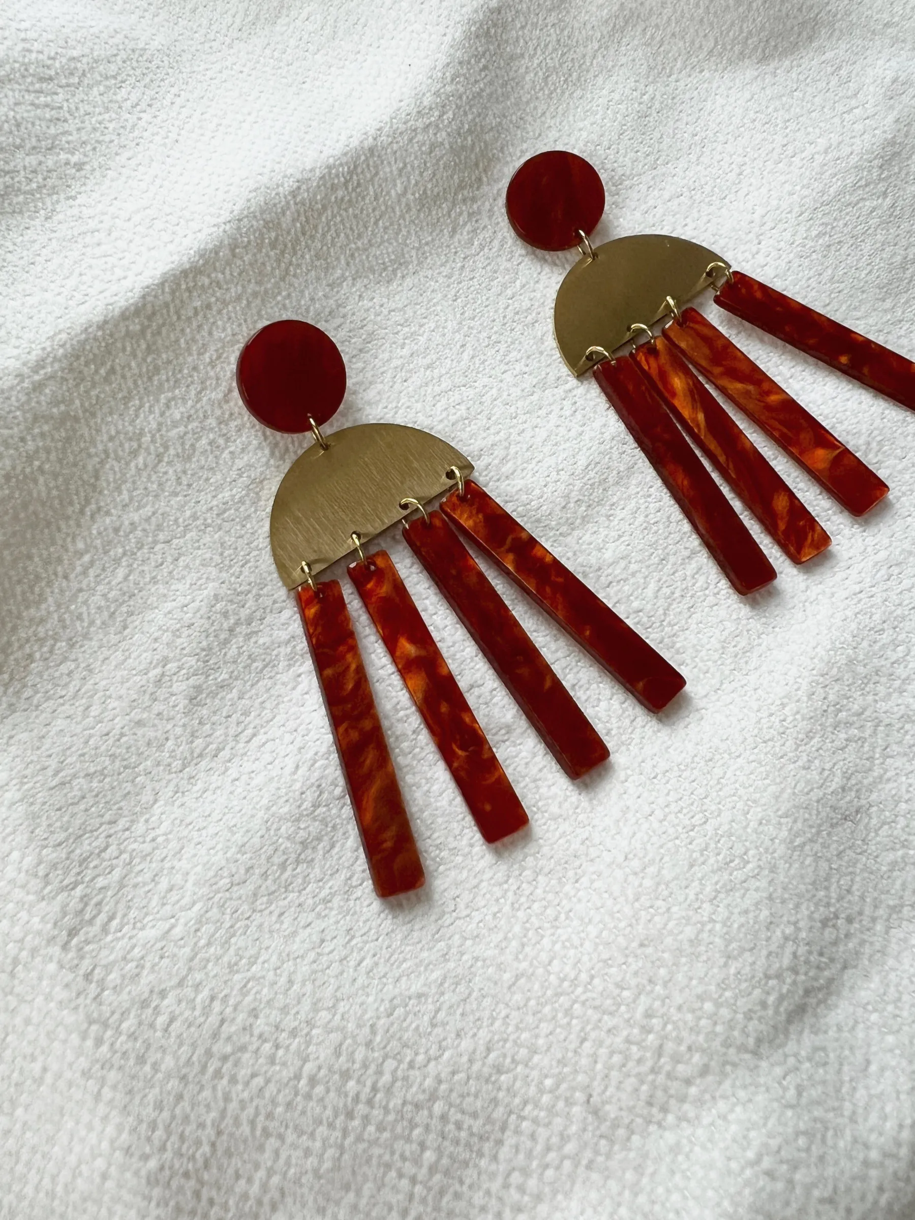 Boucles d'oreilles-EASY-CLOTHES Boucles d’oreilles Bonko - dorées et briqueEasy Clothes Dorées et brique