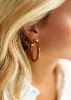 Boucles d'oreilles-EASY-CLOTHES Boucles d’oreilles Bruna dorées | Boucles d'oreilles effet écaillé | Prêt-à-porter en ligne | Easy Clothes Dorées