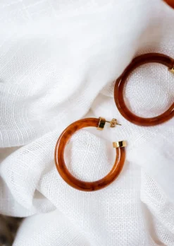 Boucles d'oreilles-EASY-CLOTHES Boucles d’oreilles Bruna dorées | Boucles d'oreilles effet écaillé | Prêt-à-porter en ligne | Easy Clothes Dorées
