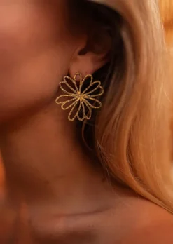 Boucles d'oreilles-EASY-CLOTHES Boucles d’Oreilles Djena - Dorées - FleurEasy Clothes Dorées