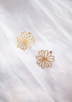 Boucles d'oreilles-EASY-CLOTHES Boucles d’Oreilles Djena - Dorées - FleurEasy Clothes Dorées       