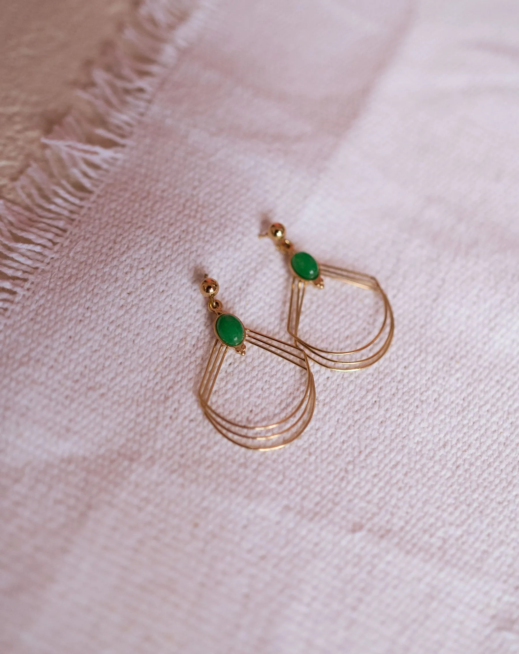 Boucles d'oreilles-EASY-CLOTHES Boucles d'Oreilles Dorées Adil | Perle Verte | Bijoux & AccessoiresEasy Clothes Dorées et vertes