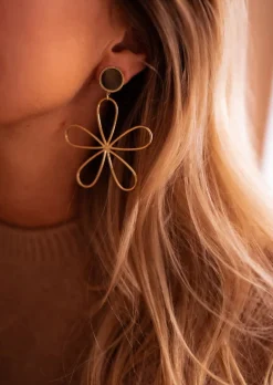 Boucles d'oreilles-EASY-CLOTHES Boucles d’Oreilles Doria - À Clip - Dorées - FleursEasy Clothes Dorées