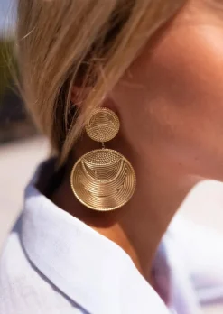 Boucles d'oreilles-EASY-CLOTHES Boucles d’oreilles Gory dorées | Boucles d’oreilles habillées | Prêt-à-porter en ligne | Easy Clothes Dorées
