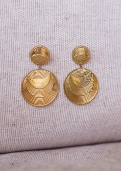 Boucles d'oreilles-EASY-CLOTHES Boucles d’oreilles Gory dorées | Boucles d’oreilles habillées | Prêt-à-porter en ligne | Easy Clothes Dorées