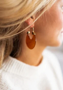 Boucles d'oreilles-EASY-CLOTHES Boucles d’oreilles Gufa dorées et brunes | Boucles d'oreilles originales | Prêt-à-porter en ligne | Easy Clothes Dorées et brunes