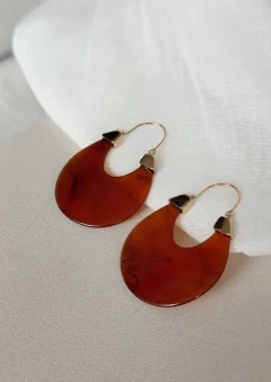 Boucles d'oreilles-EASY-CLOTHES Boucles d’oreilles Gufa dorées et brunes | Boucles d'oreilles originales | Prêt-à-porter en ligne | Easy Clothes Dorées et brunes