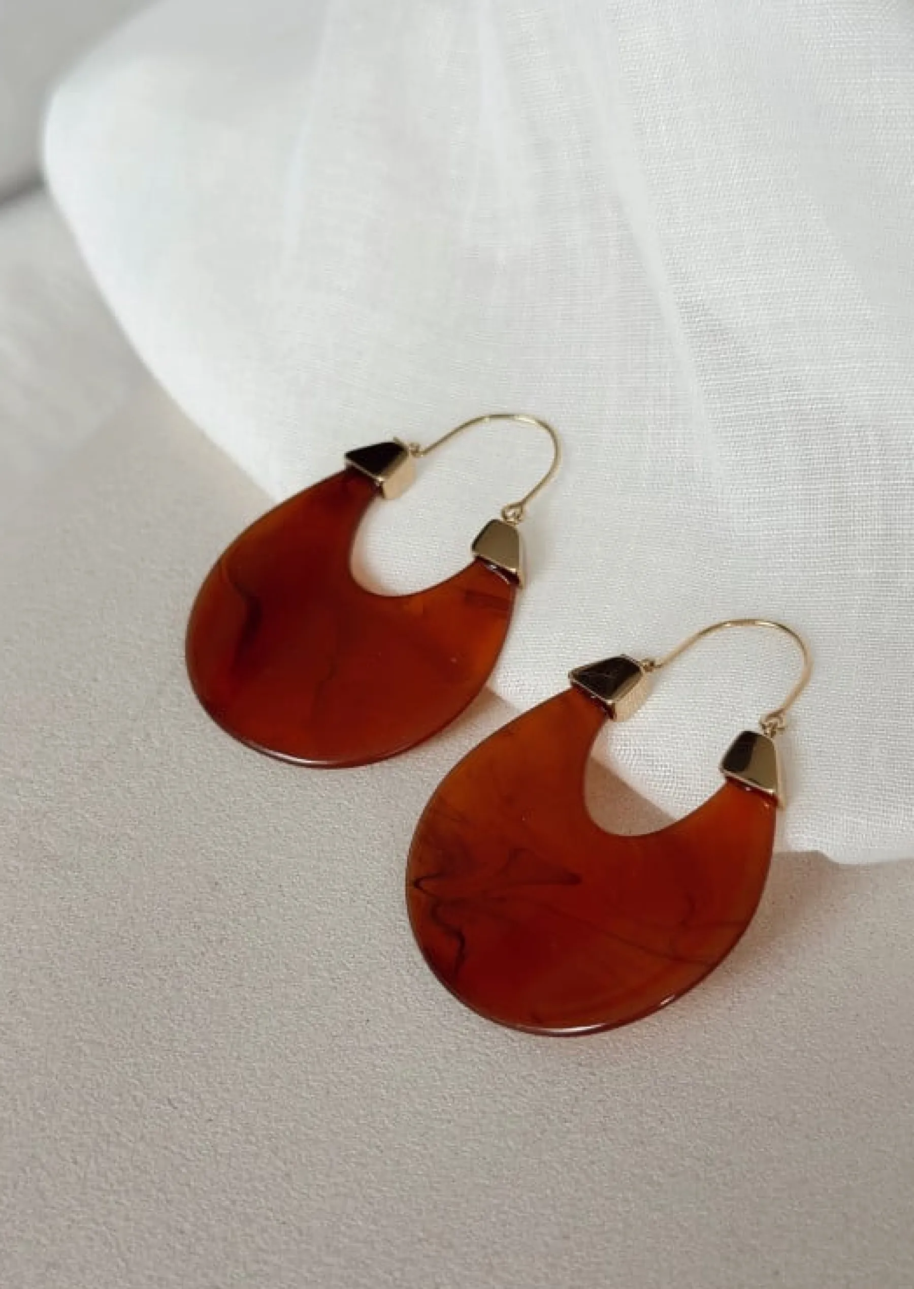 Boucles d'oreilles-EASY-CLOTHES Boucles d’oreilles Gufa dorées et brunes | Boucles d'oreilles originales | Prêt-à-porter en ligne | Easy Clothes Dorées et brunes