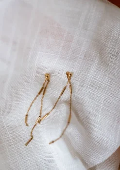Boucles d'oreilles-EASY-CLOTHES Boucles d’oreilles Laryta dorées | Boucles d’oreilles pendantes | Prêt-à-porter en ligne | Easy Clothes Dorées